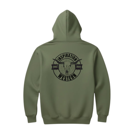Inspiration Western - Hoodie Unisexe vert militaire
