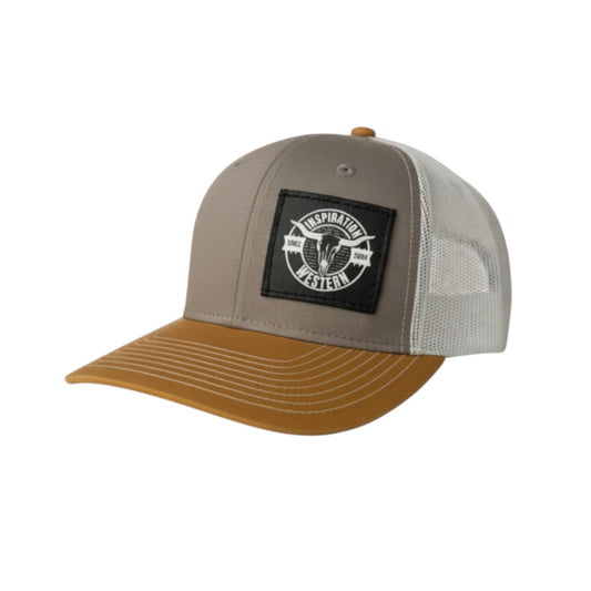 Inspiration Western - Casquette Inspiration Western taupe et camel avec filet blanc à l'arrière