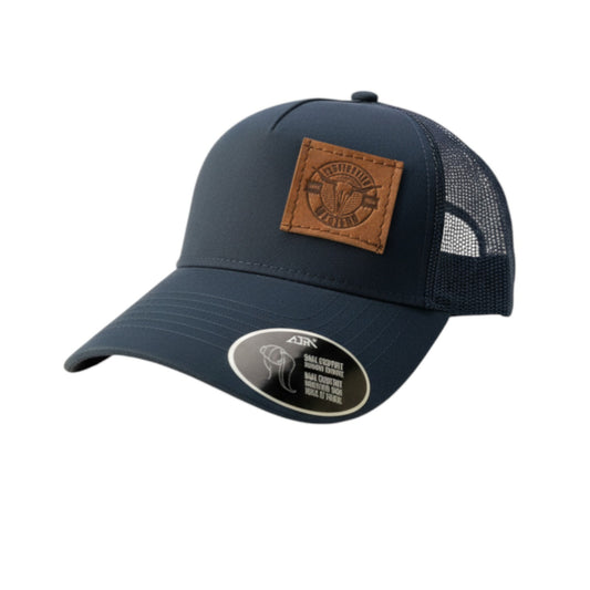 Inspiration Western - Casquette Inspiration Western marine avec filet marine à l'arrière, coupe Pony tail