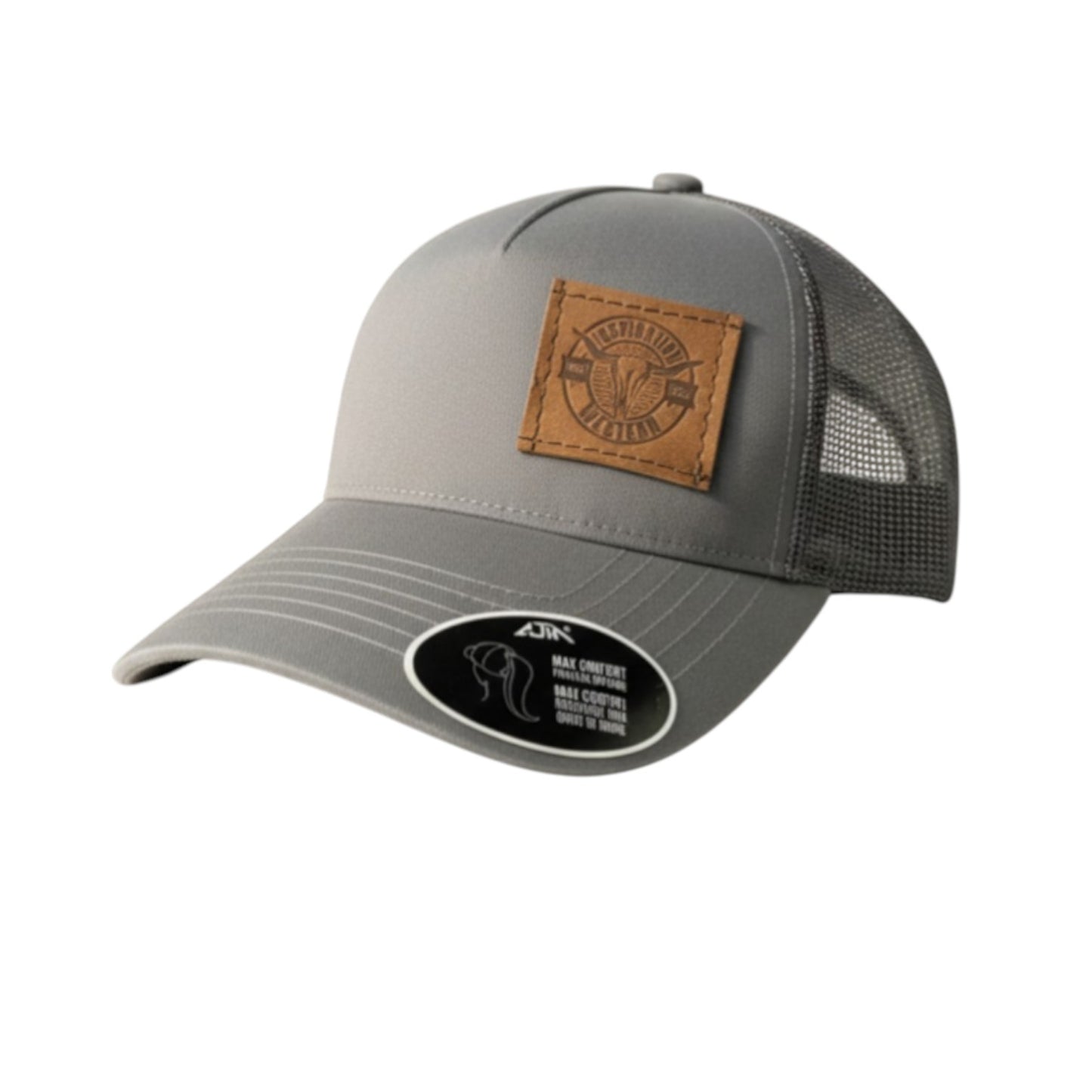 Inspiration Western - Casquette Inspiration Western grise avec filet gris à l'arrière, coupe Pony tail