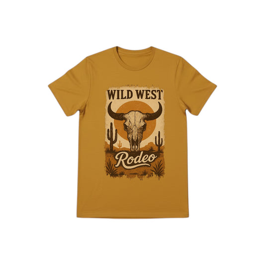 Inspiration Western - T-shirt adulte unisexe Inspiration Western - Édition Wild West Rodeo antique gold