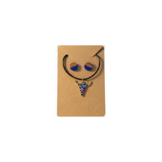 Inspiration Western - Ensemble Collier & Boucles d'oreilles Western – Pendentif Tête de taureau