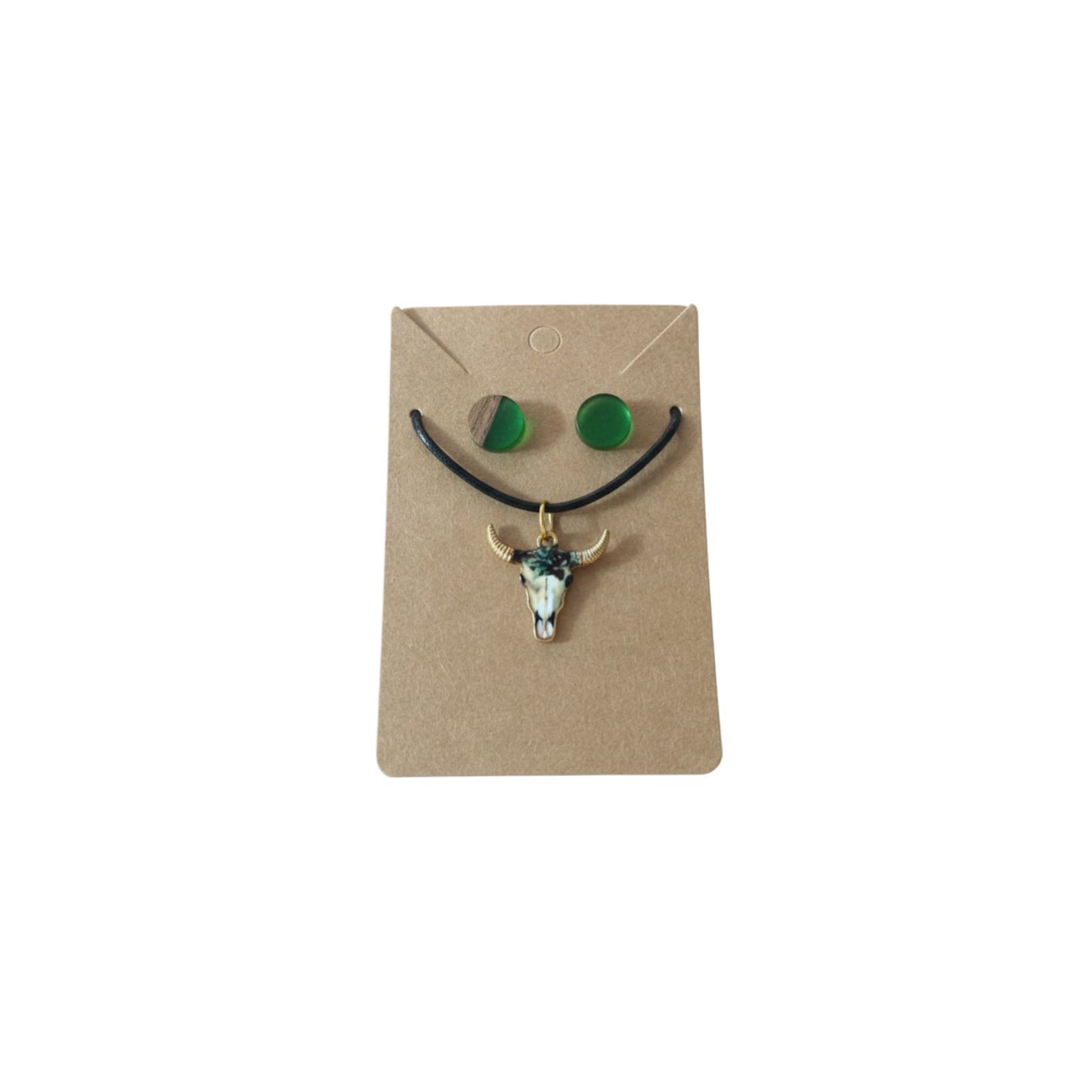 Inspiration Western - Ensemble Collier & Boucles d'oreilles Western – Pendentif Tête de taureau 1