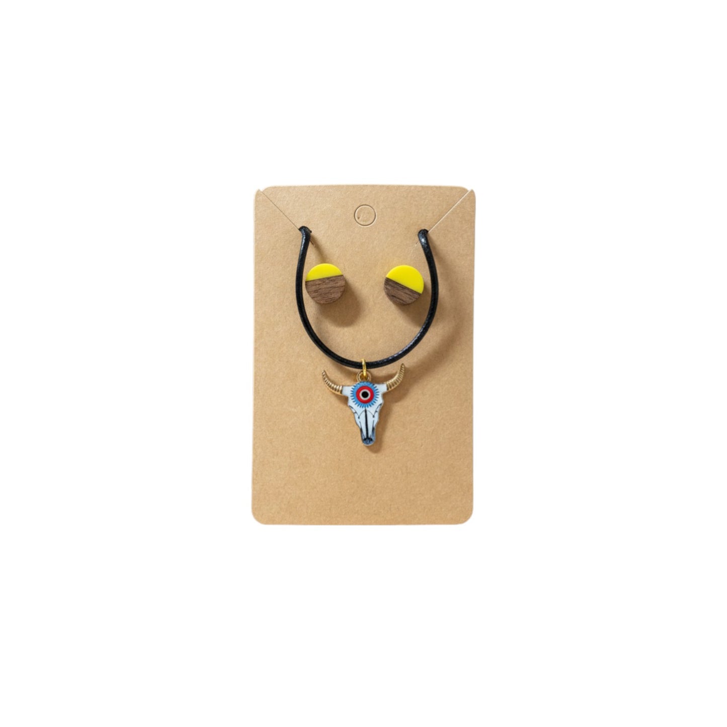 Inspiration Western - Ensemble Collier & Boucles d'oreilles Western – Pendentif Tête de taureau 2