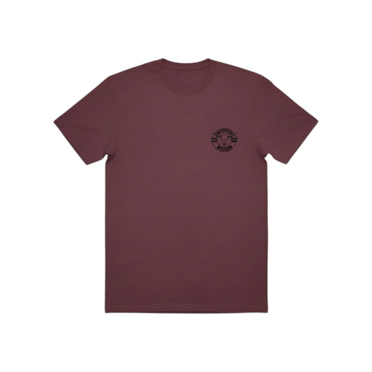 Inspiration Western - T-shirt bougogne 2 logos noirs