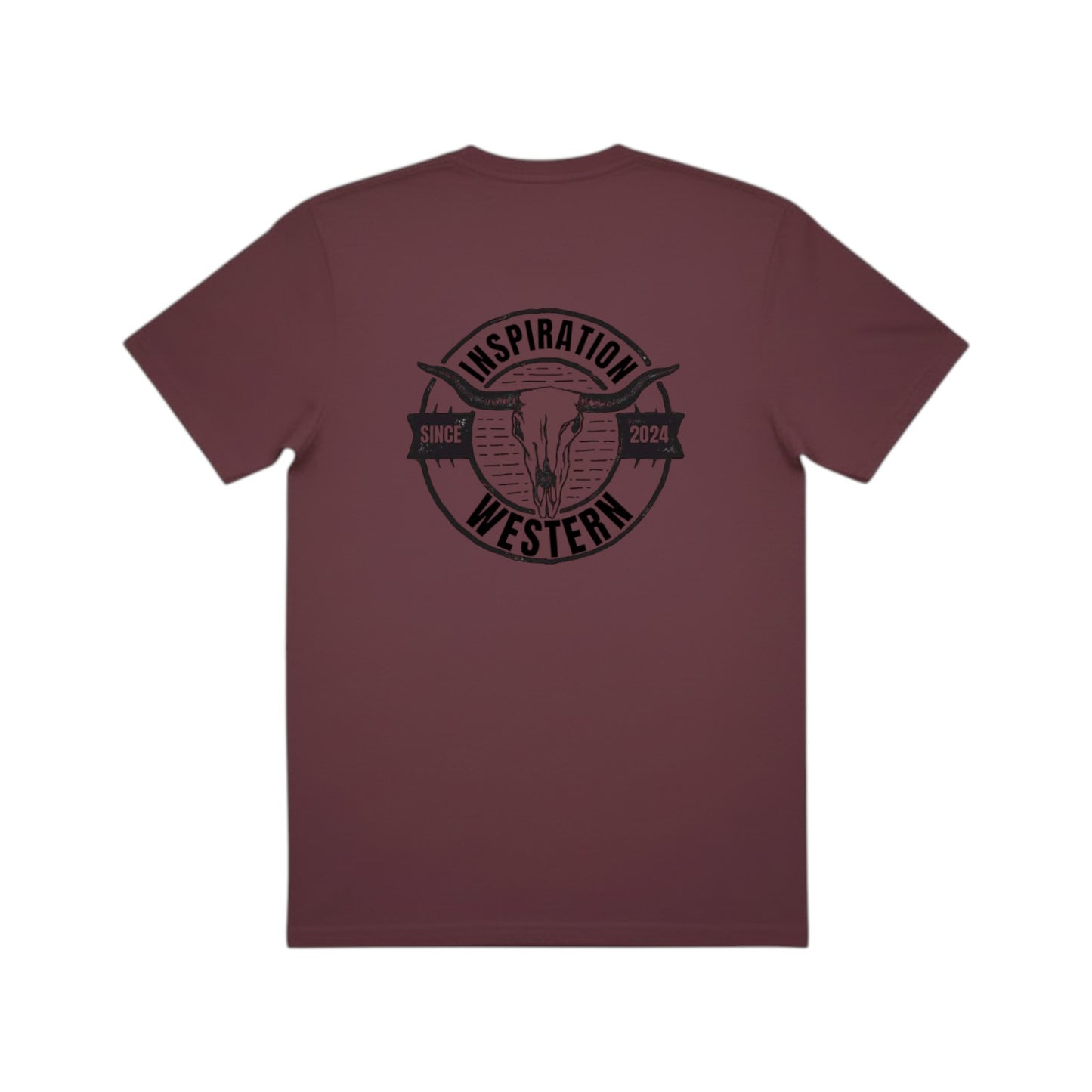 Inspiration Western - T-shirt bougogne 2 logos noirs
