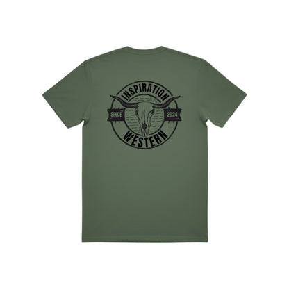 Inspiration Western - T-shirt vert 2 logos