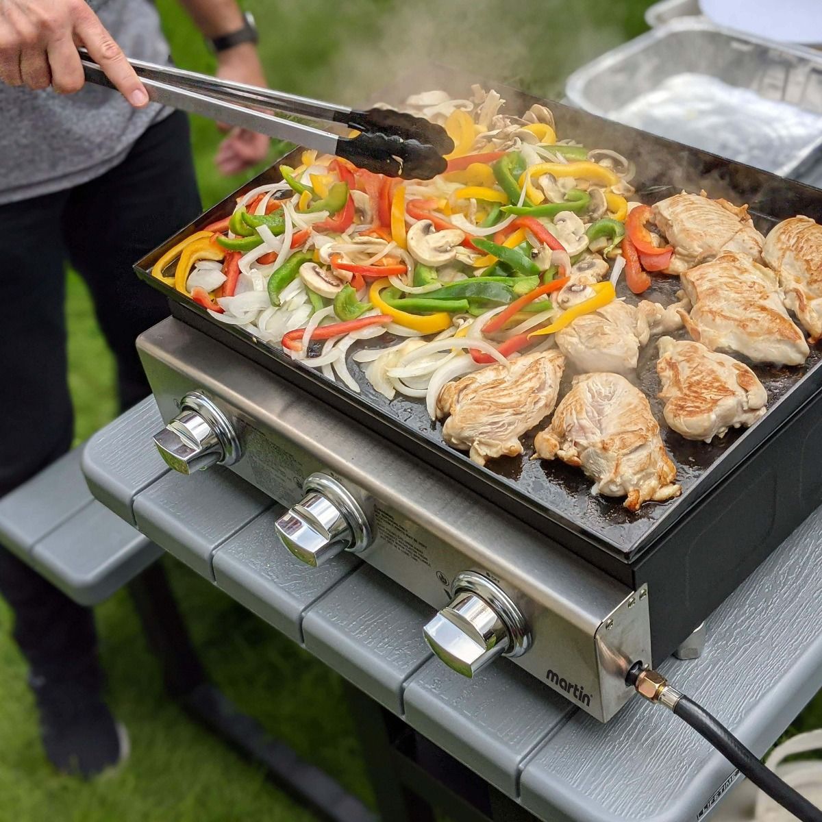 Martin - Plaque de cuisson fini porcelaine à 3 brûleurs au propane