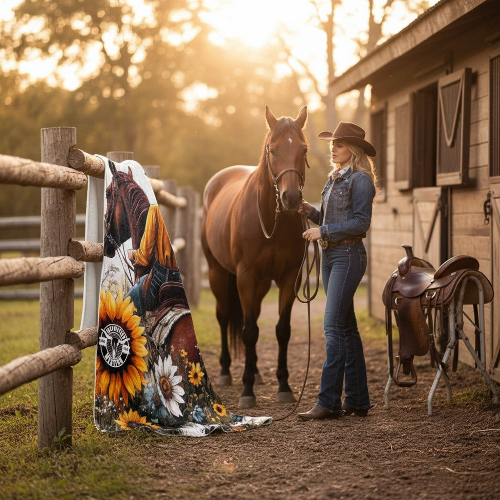 Inspiration Western - Couverture Cowgirl & Tournesols - Esprit western et douceur assurée