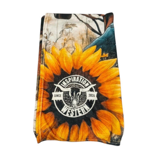 Inspiration Western - Couverture Cowgirl & Tournesols - Esprit western et douceur assurée