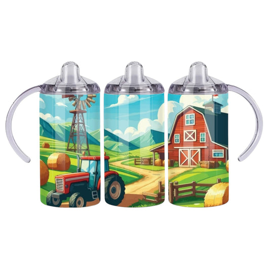 Inspiration Western - Verre à bec évolutif - Ferme tracteur rouge