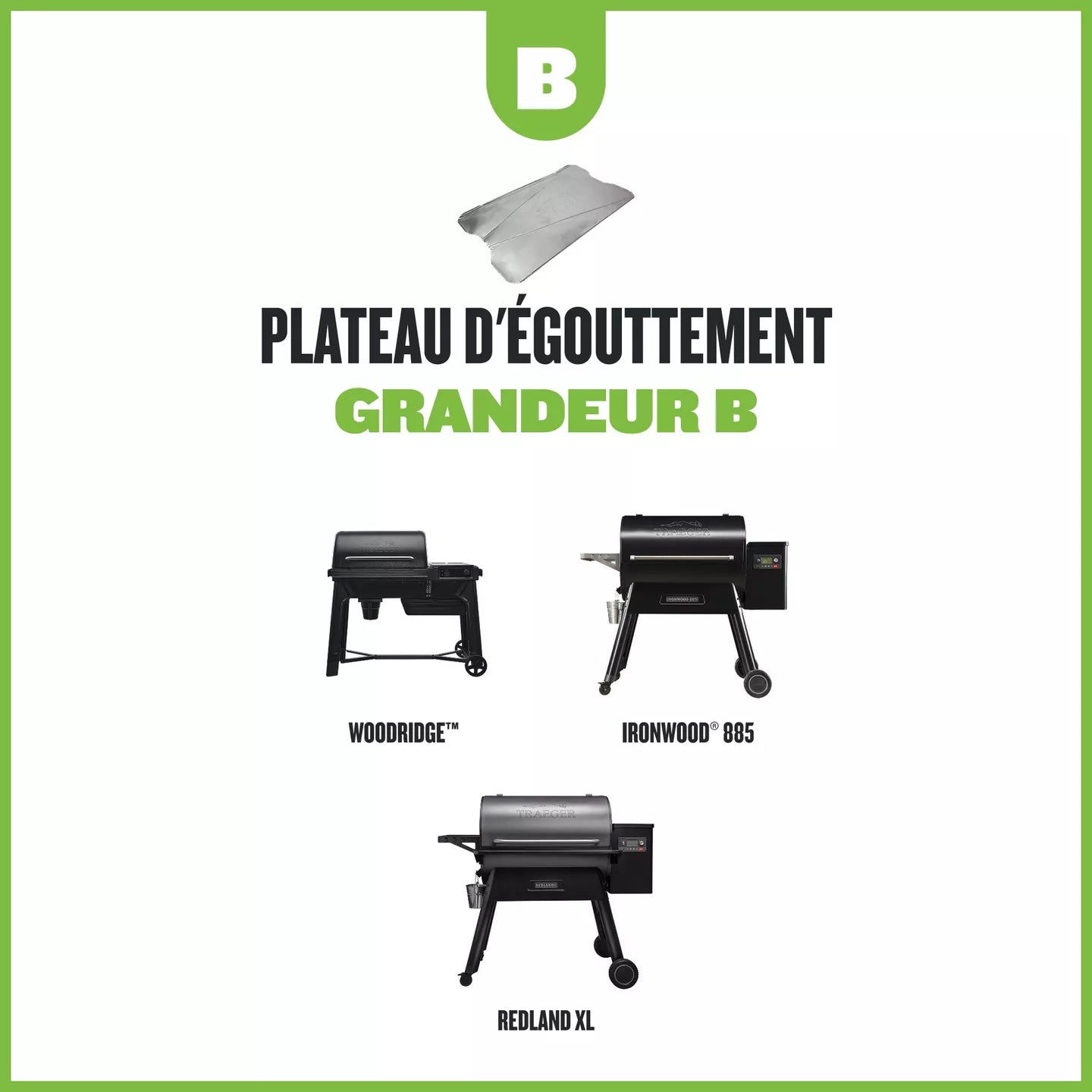 Traeger - Revêtements de cuvette d’égouttage Pqt 5 Taille B