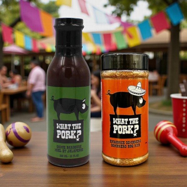 Duo What the Pork – Épice Sombrero & Sauce BBQ Miel Jalapeño (Style Mexicain)