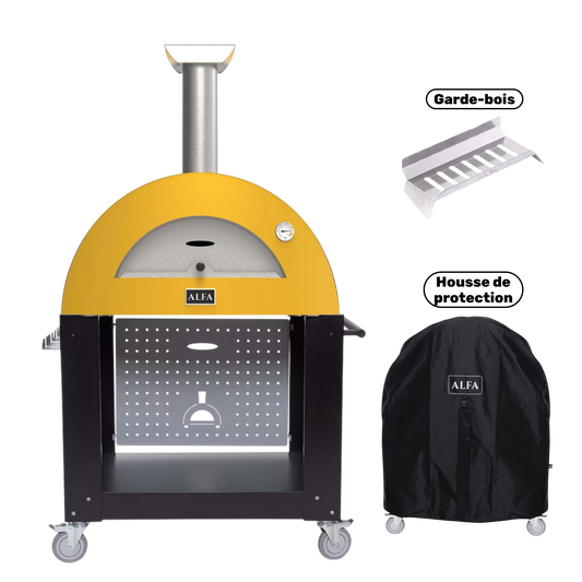 Quatuor Alfa Four à pizza au bois Moderno 3 pizze