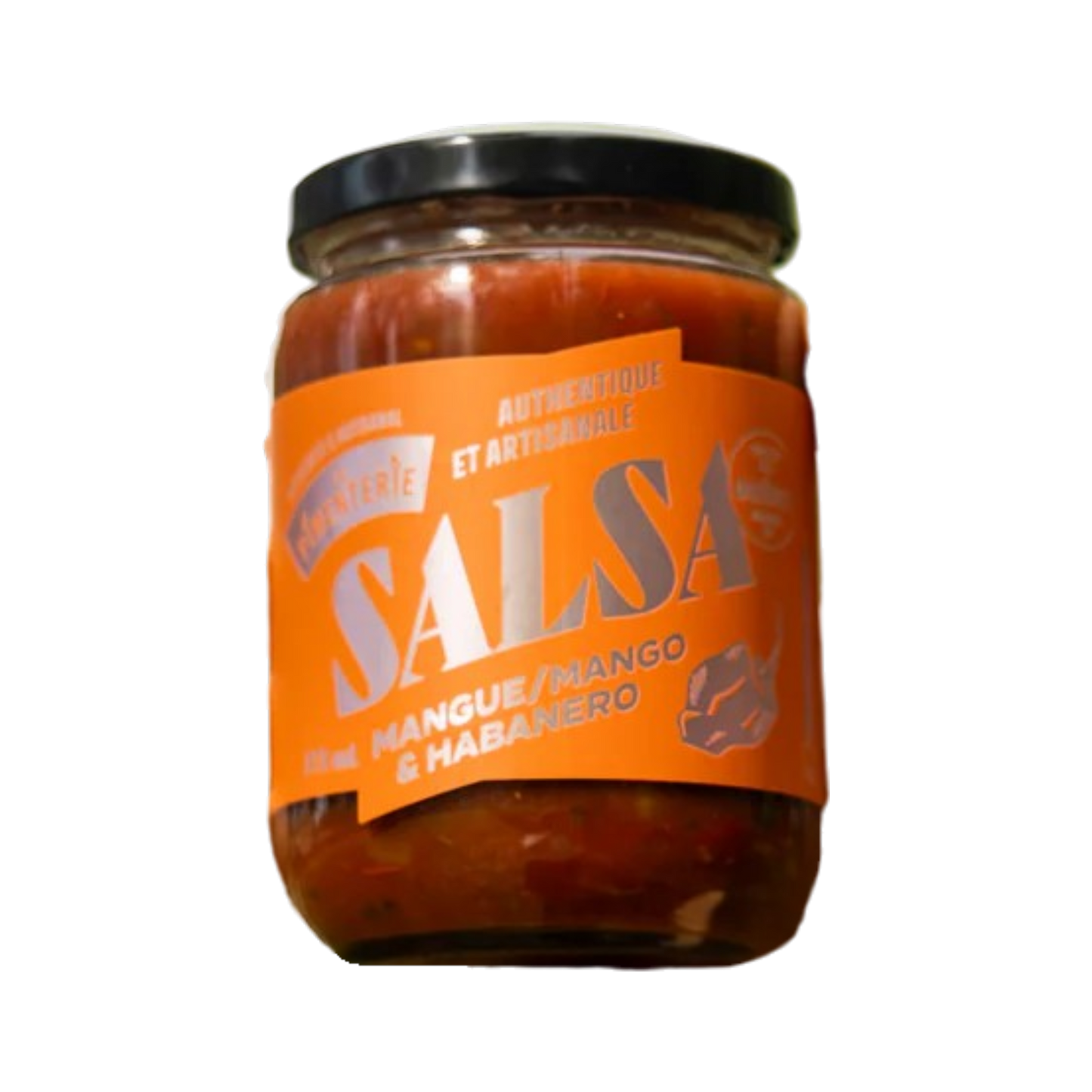 La Pimenterie Salsa Mangue Habanero – bouteille de 375 ml, salsa festive fabriquée à Montréal