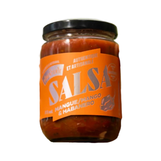 La Pimenterie Salsa Mangue Habanero – bouteille de 375 ml, salsa festive fabriquée à Montréal