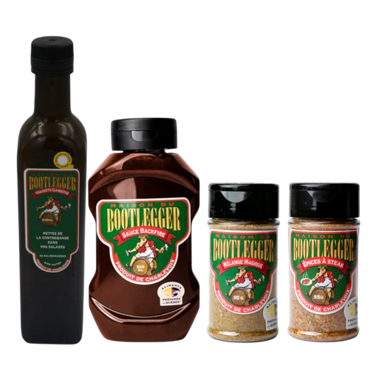 Quatuor Bootlegger – Sauce, Vinaigrette & 2 Épices Signature