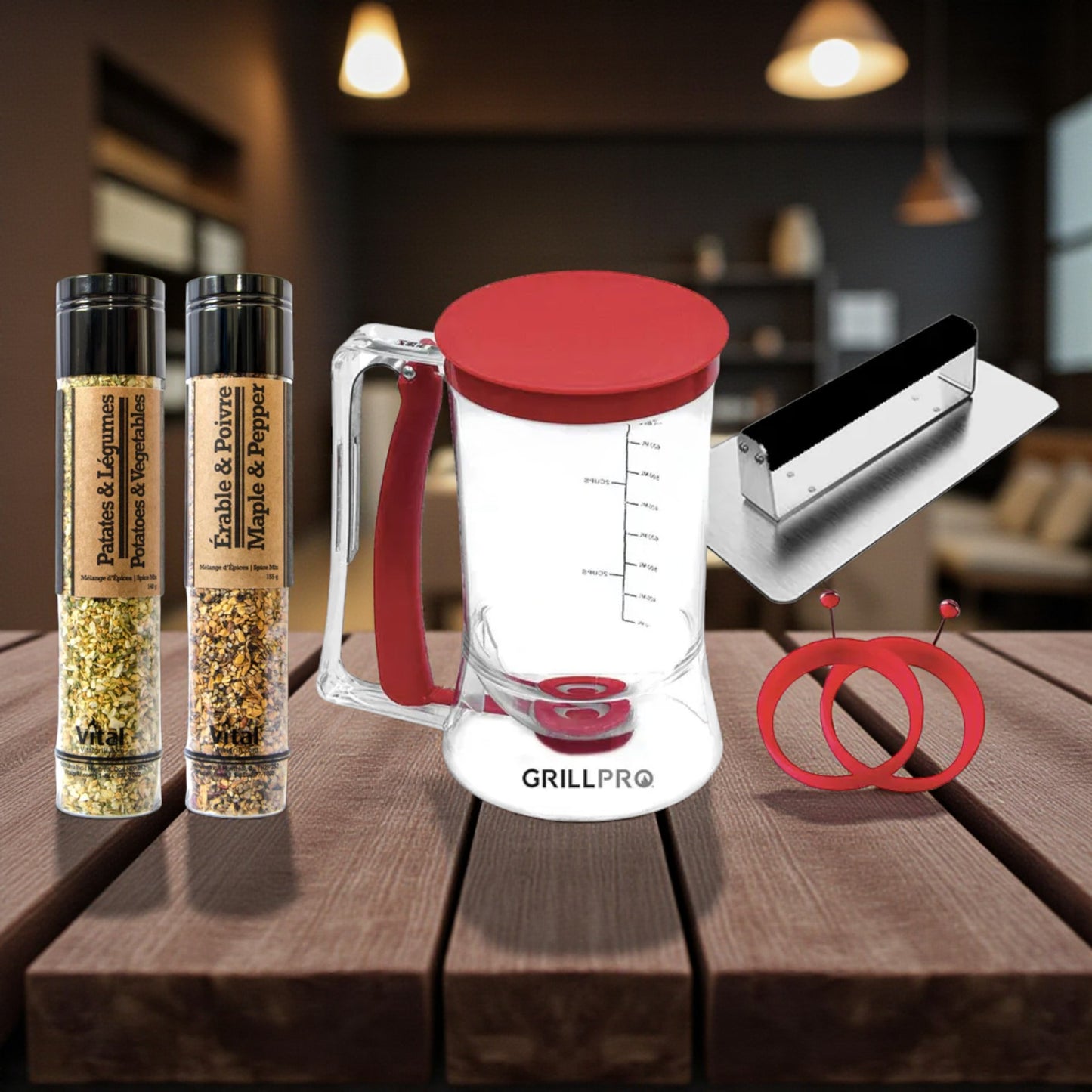 Coffret d'accessoires et épices pour déjeuner pour plancha