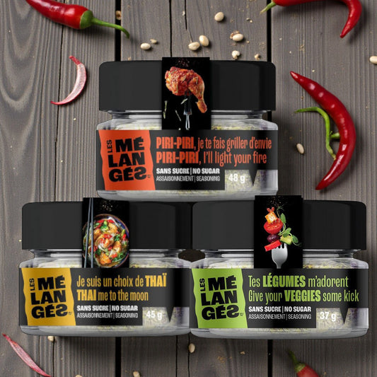 Trio Les Mélangés #3 – Piri-Piri • Thaï • Légumes