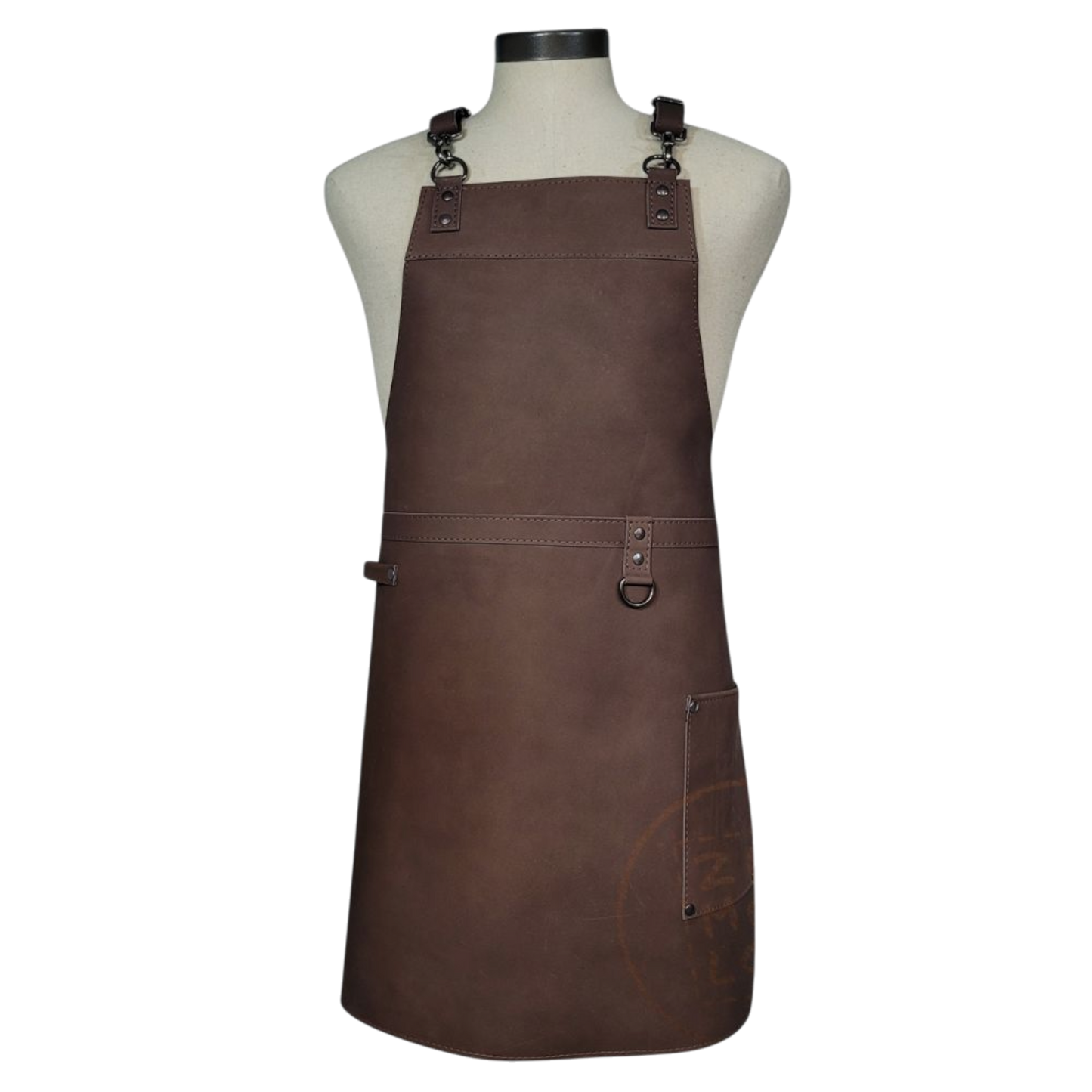 Zipmoilou - Tablier en cuir Essentiel Grand une poche Brun