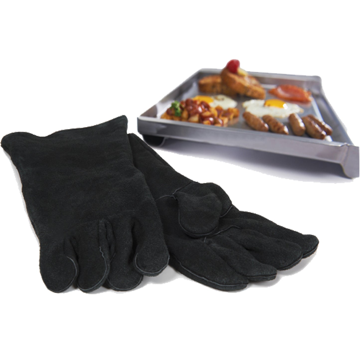Grillpro - Gants de barbecue en cuir noir