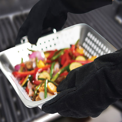 Grillpro - Gants de barbecue en cuir noir