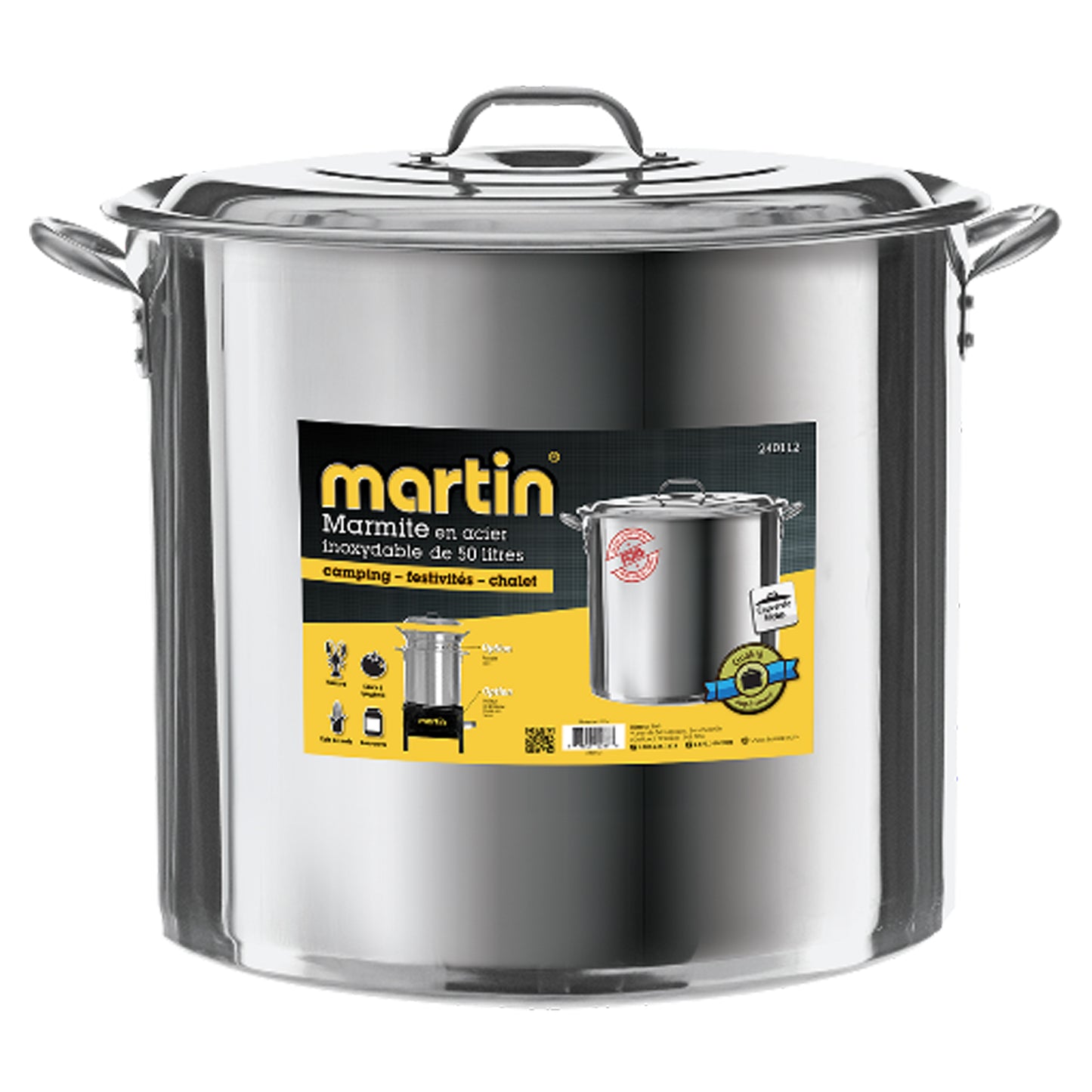 Martin - Marmite en acier inoxydable 44 litres (chaudron)