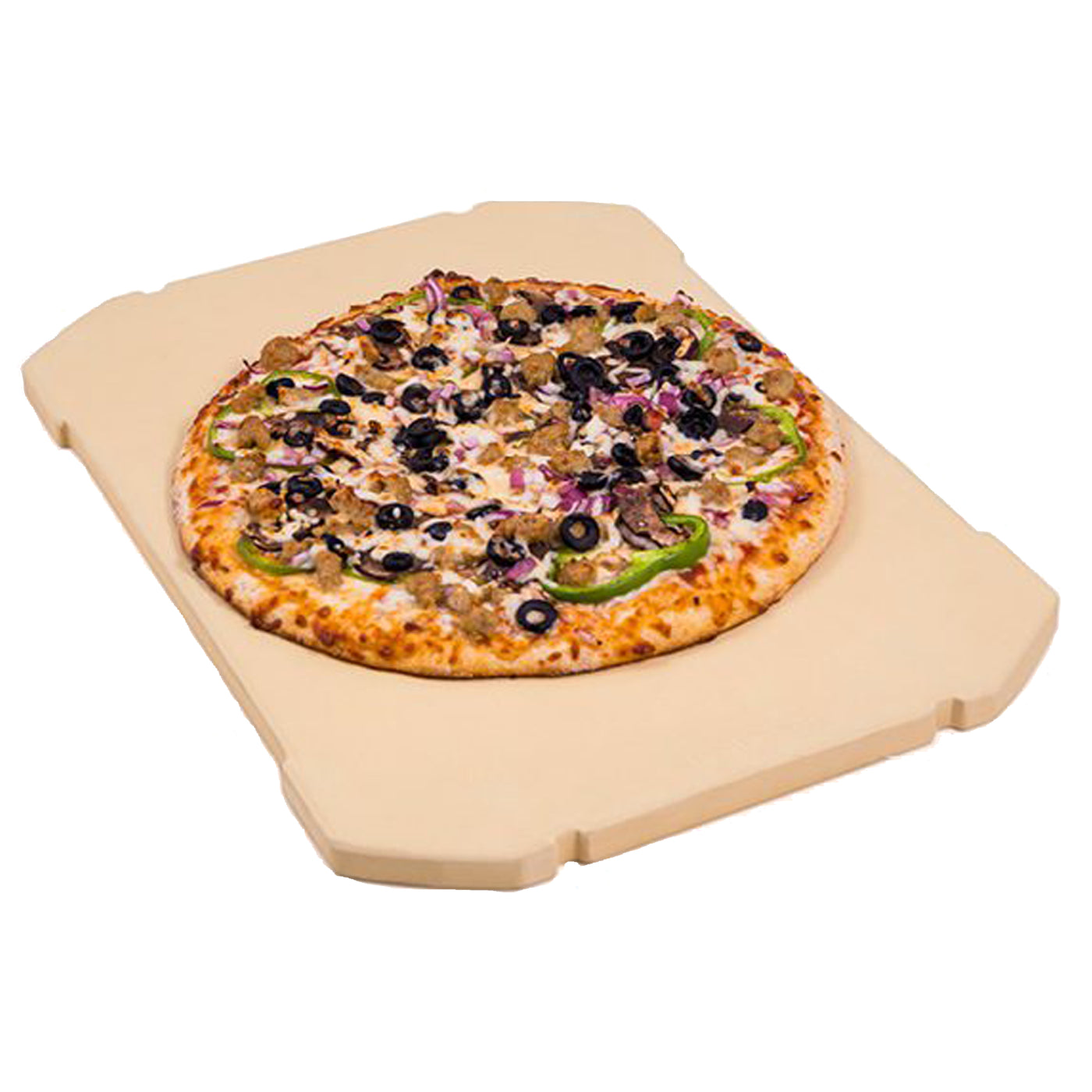 Pierre à Pizza Rectangulaire avec Poignées 37,5x30 cm et Coupe Pizza