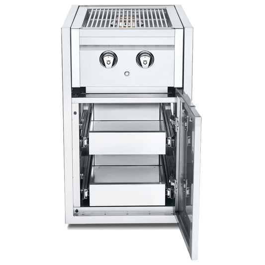Crown Verity - Brûleur latéral  Infinite  encastrable avec meuble et lumière au propane pour gros réservoir