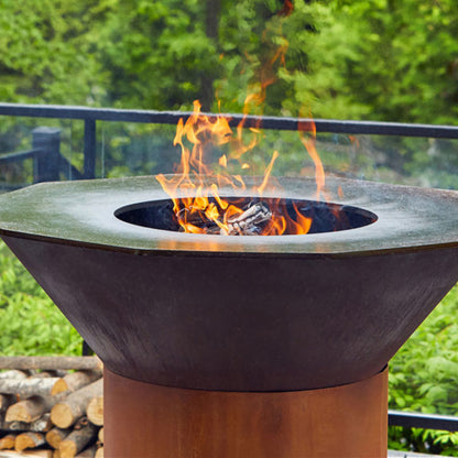 Le Bol - Gril extérieur avec base de 8'' en acier Corten