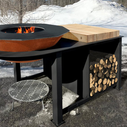 Le Bol - Gril extérieur avec base de 8'' en acier Corten