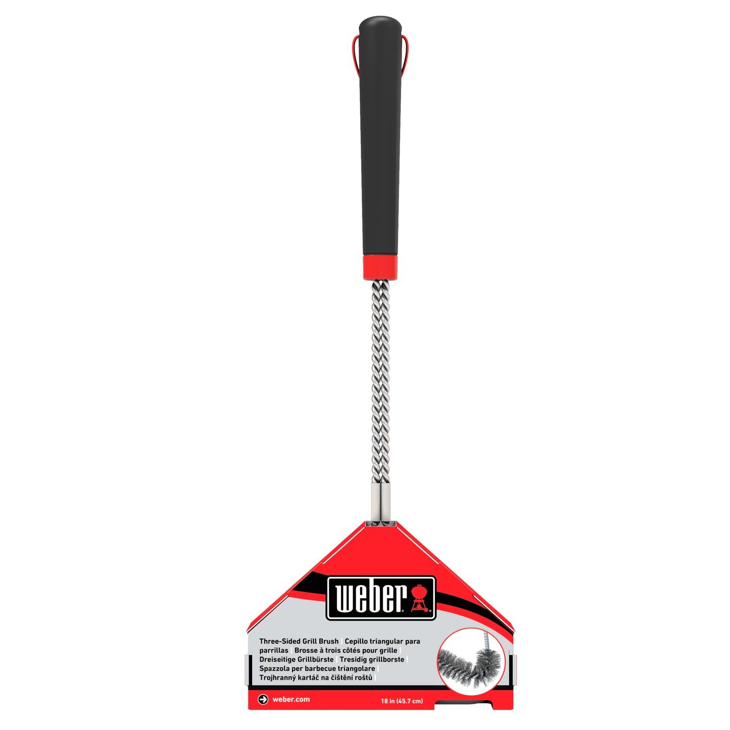 Weber - Brosse à barbecue - 18 po, à trois côtés