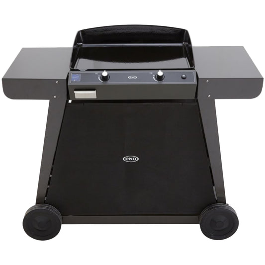 Eno - Combo Plancha en fonte émaillée et Chariot BERGERAC en acier galvanisé Gris cargo pour plancha Bergerac 2400
