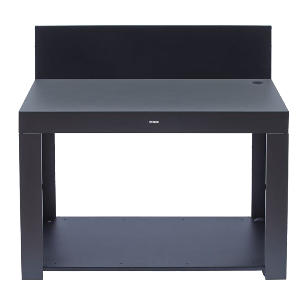 Eno - Table FELIX en acier galvanisé gris cargo et noir