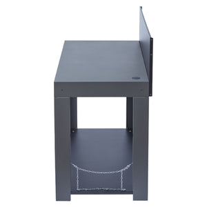 Eno - Table FELIX en acier galvanisé gris cargo et noir