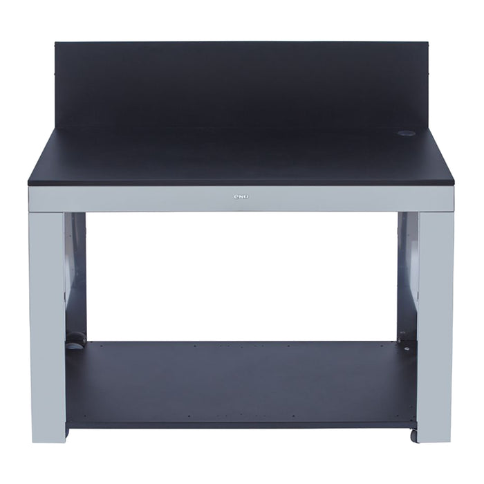 Eno - Table FELIX en acier inoxydable et noir