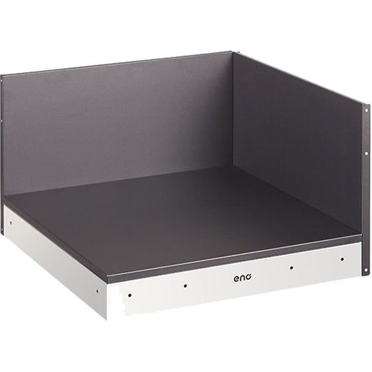 Eno - Plateau d'angle en acier inoxydable et noir