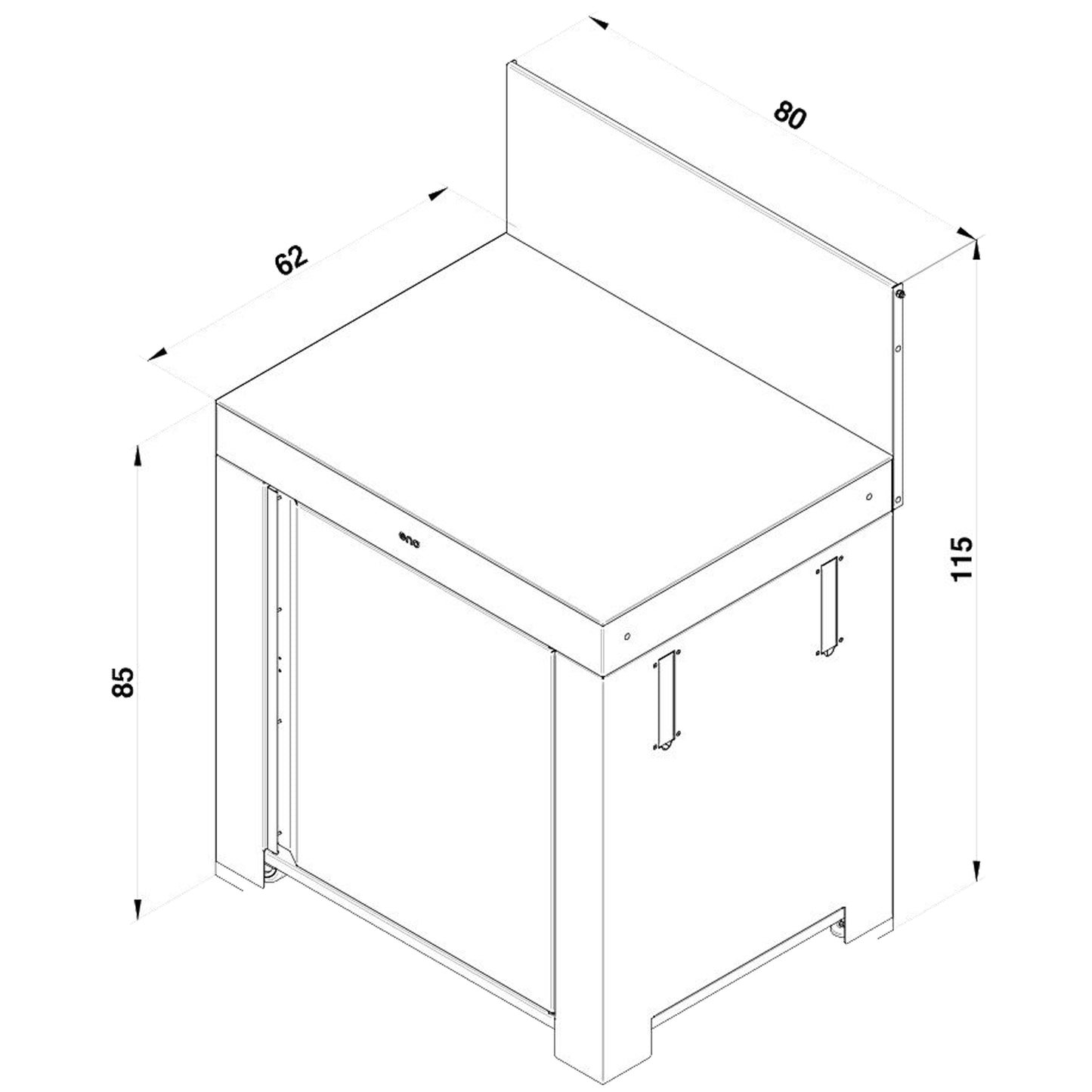 Eno - Module MODULO standard en acier galvanisé thermolaqué gris cargo et noir