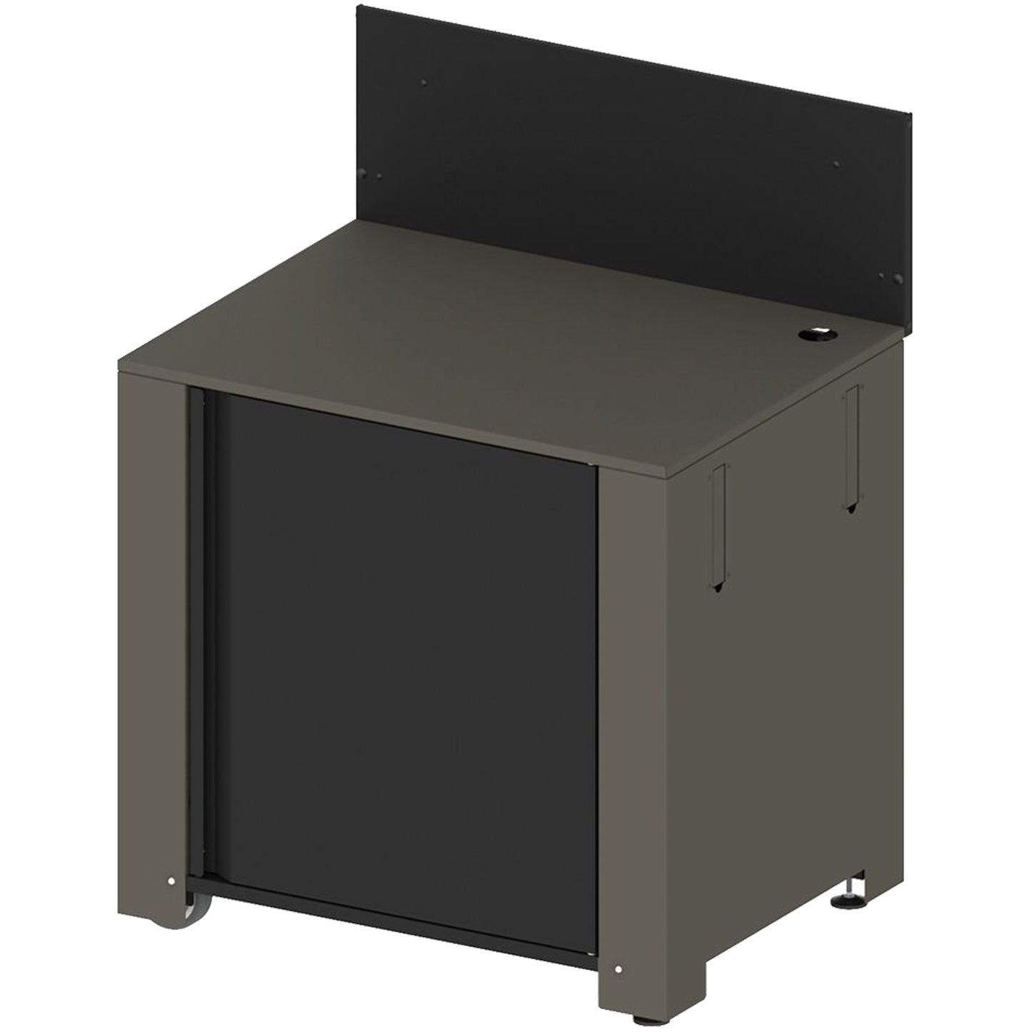 Eno - Module MODULO surbaissé en acier galvanisé thermolaqué gris cargo et noir