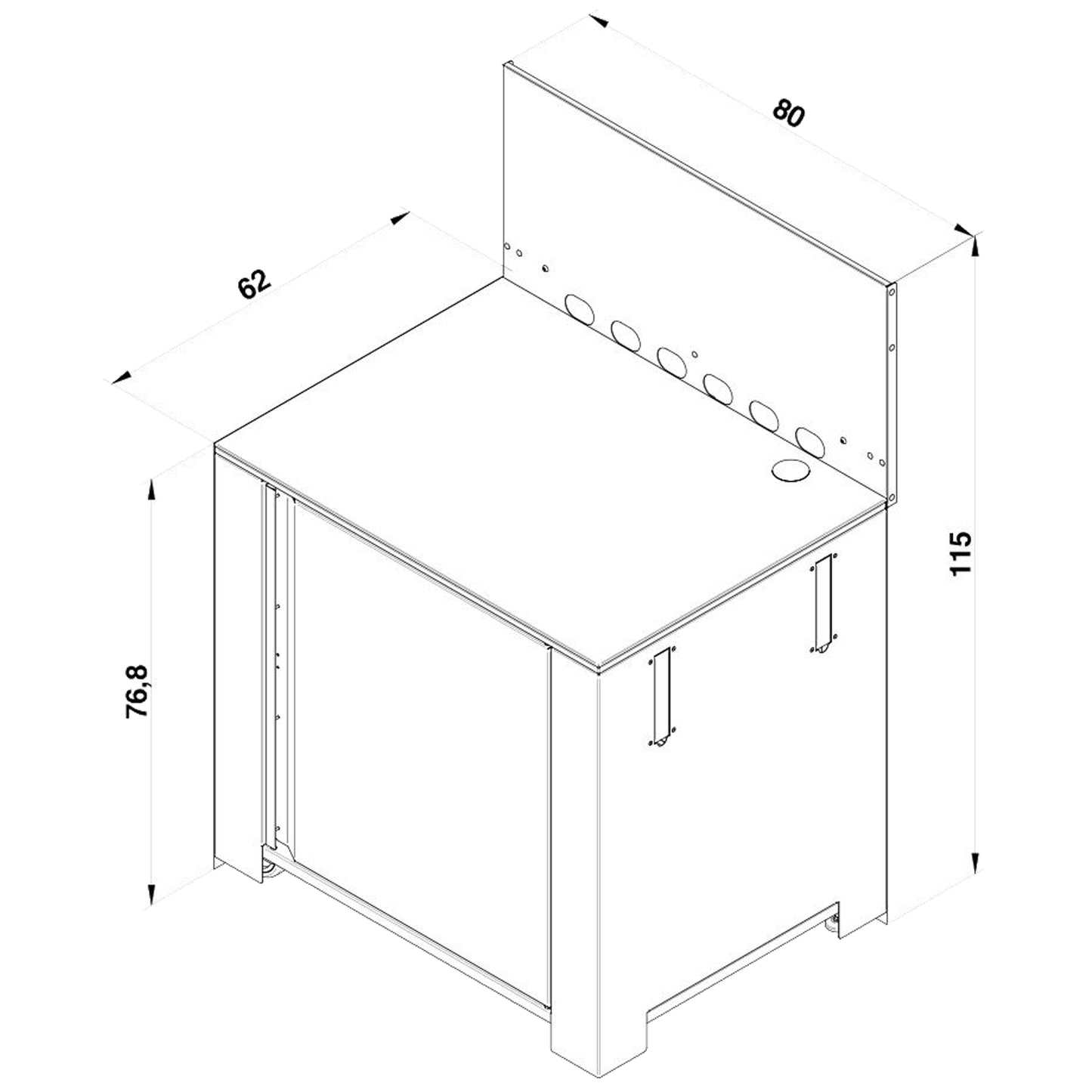Eno - Module MODULO surbaissé en acier galvanisé thermolaqué gris cargo et noir