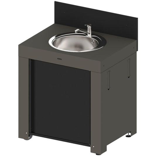 Eno - Module MODULO évier en acier galvanisé thermolaqué gris cargo et noir